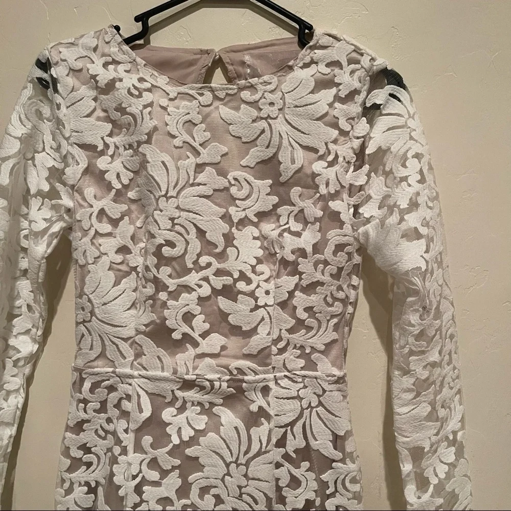Missguided bridal white long sleeve open back long - Picture 2 of 8
